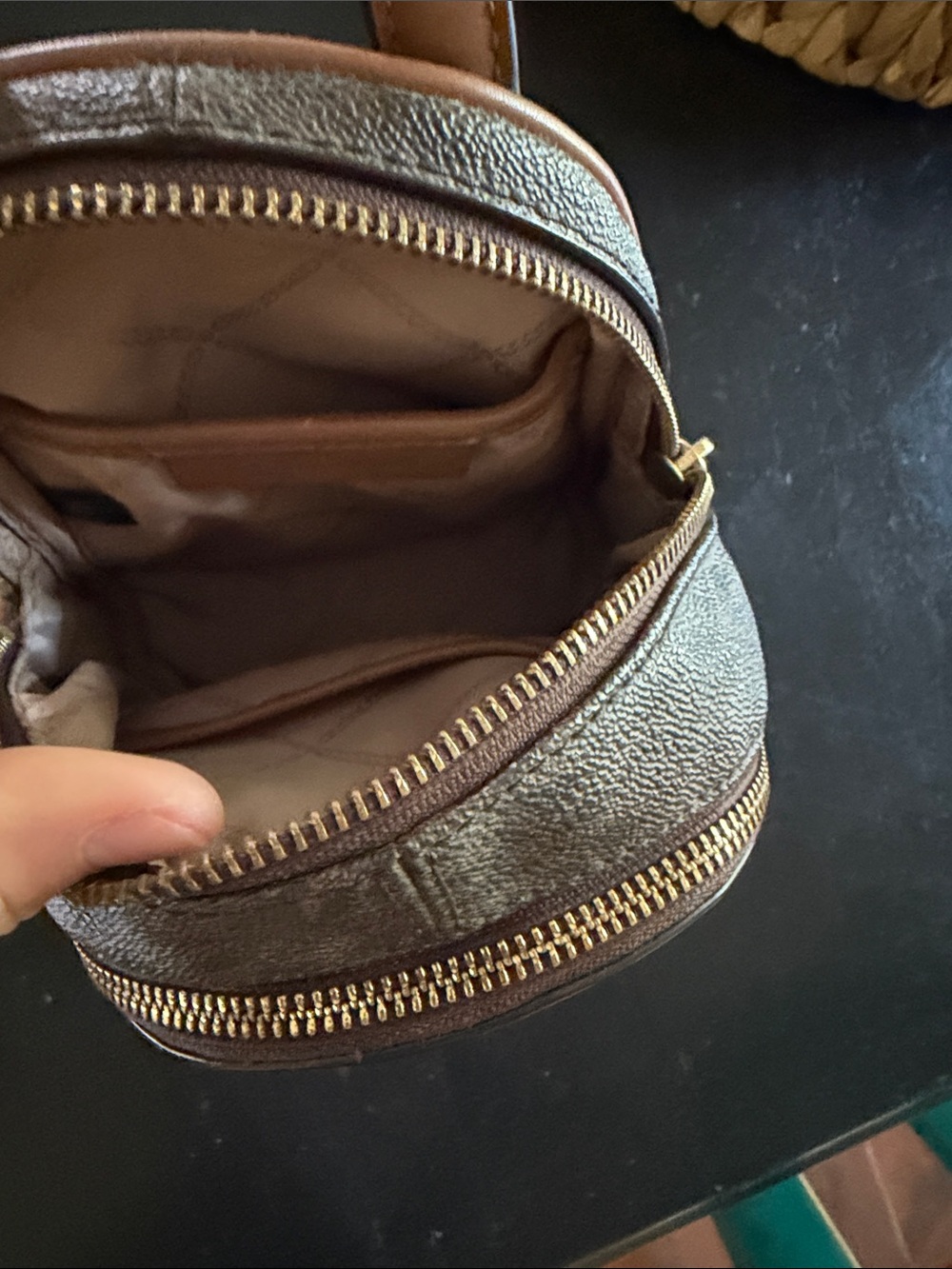 Michael Kors Brown Logo Mini Backpack with Tan Accents - Picture 4 of 4